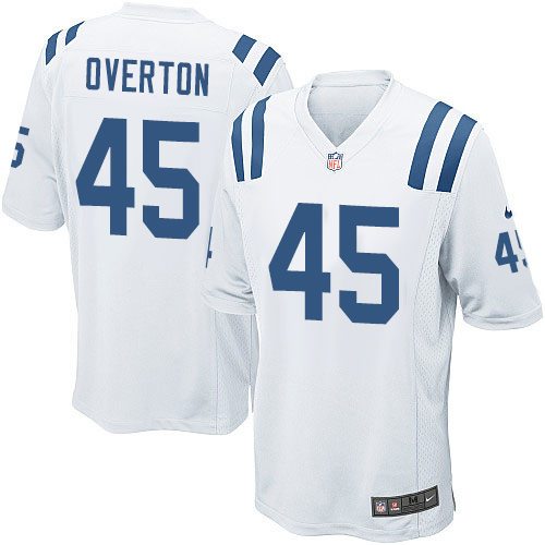 Men's Game Matt Overton Nike Jersey White Road - #45 NFL Indianapolis Colts